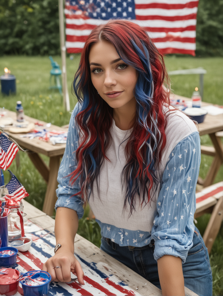 Red White and Blue 22 Stunning 4th of July Hairstyles You Can’t Miss ...