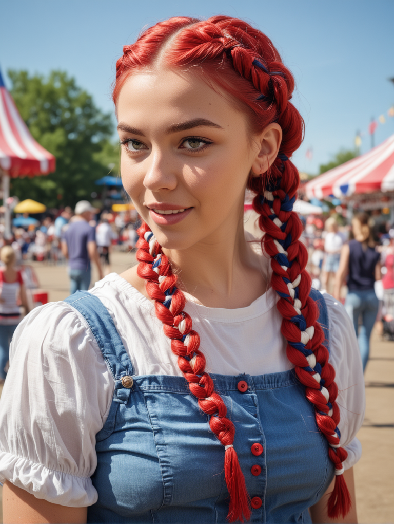 Red White and Blue 22 Stunning 4th of July Hairstyles You Can't Miss ...