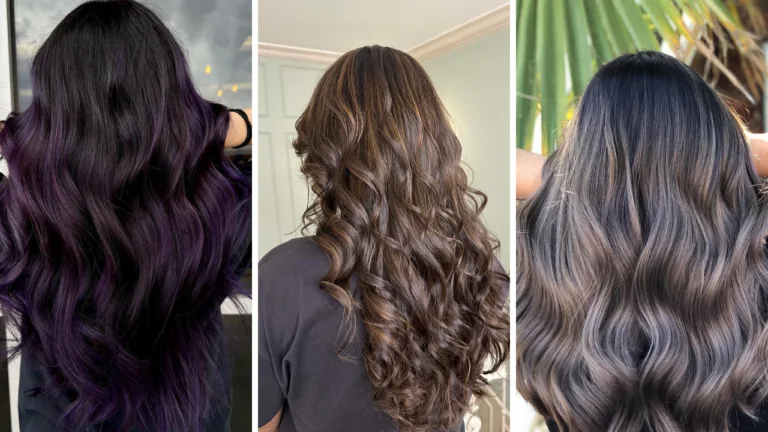 black hair balayage