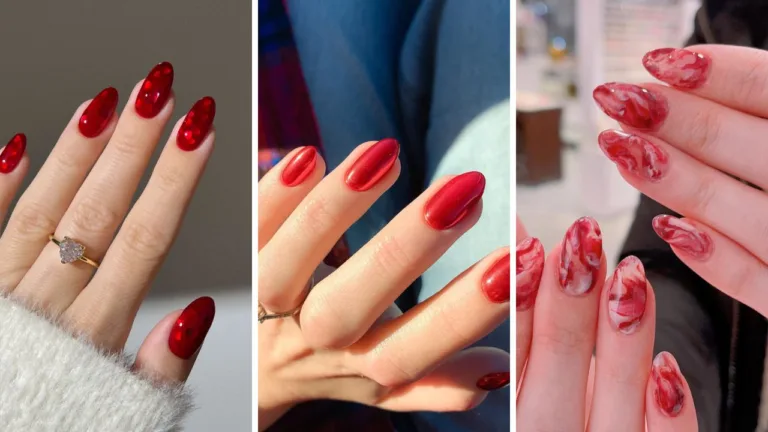 red summer nails