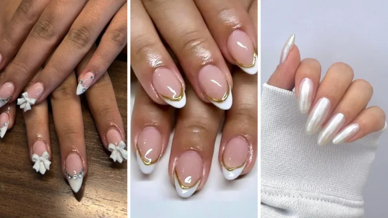 white graduation nails
